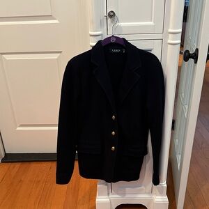 Lauren Ralph Lauren Navy Blazer with Gold Buttons - Petite Large